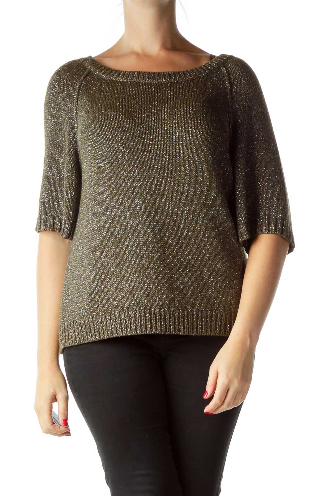 Gray Shimmery Loose Sweater