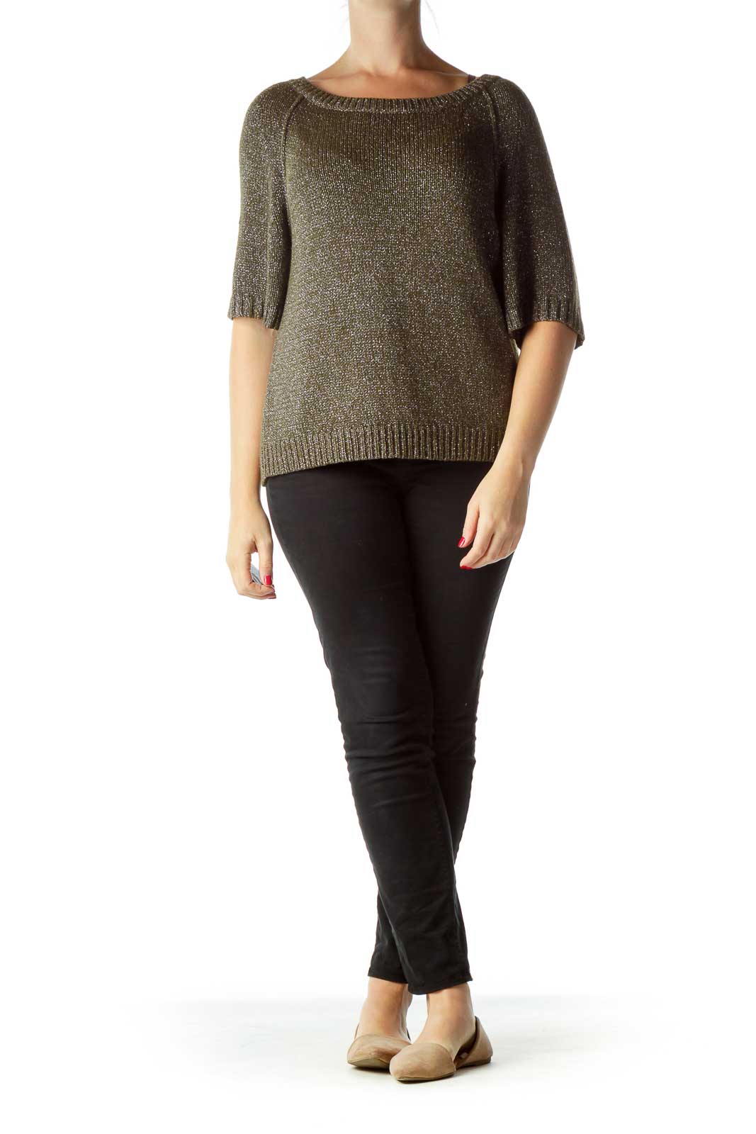 Gray Shimmery Loose Sweater