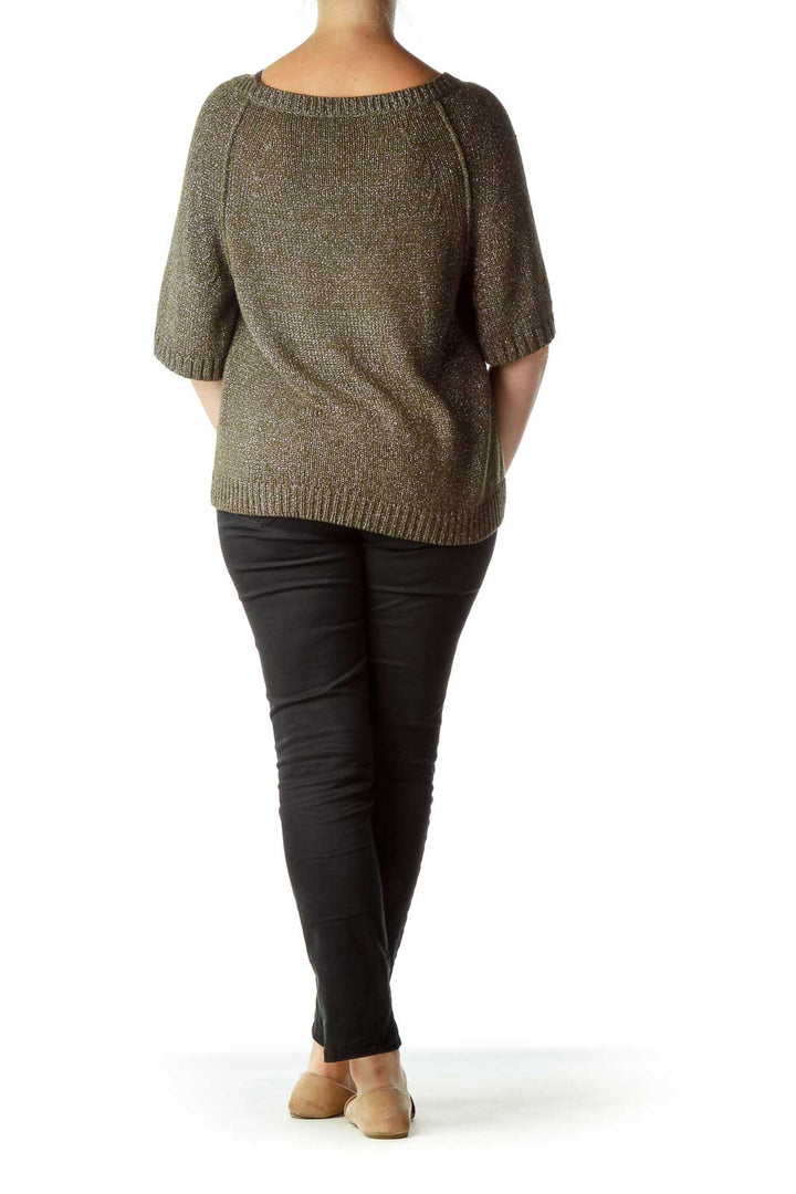 Gray Shimmery Loose Sweater