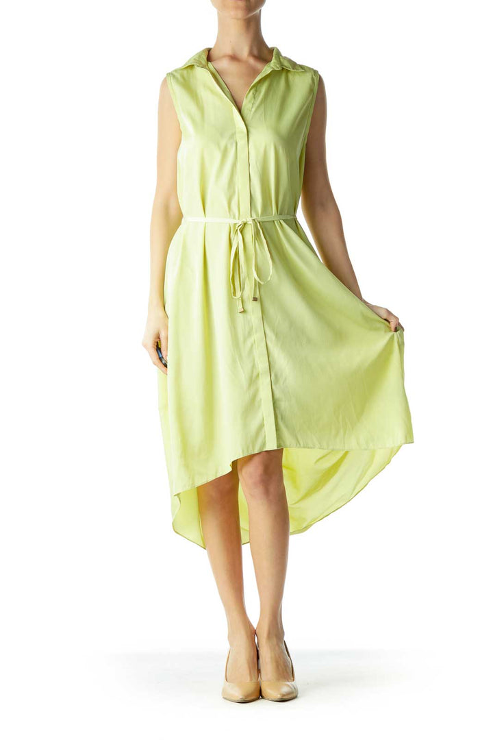 Green Sleeveless Shirt Dress