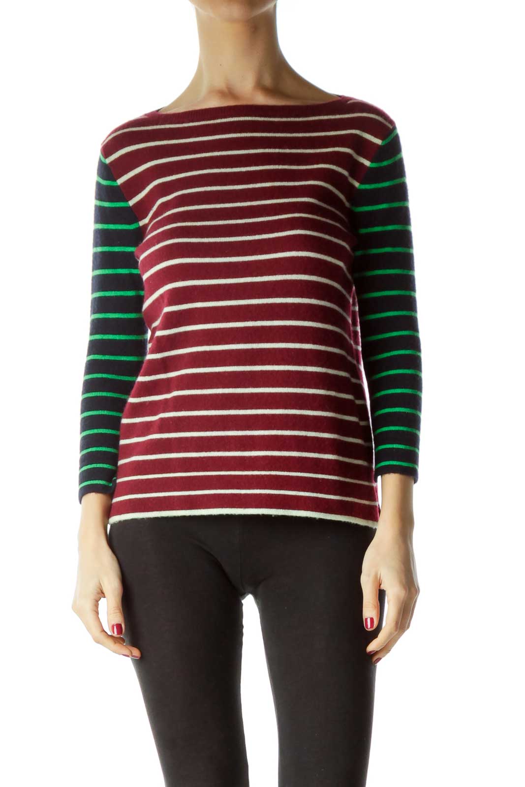 Red Striped Cashmere Sweater