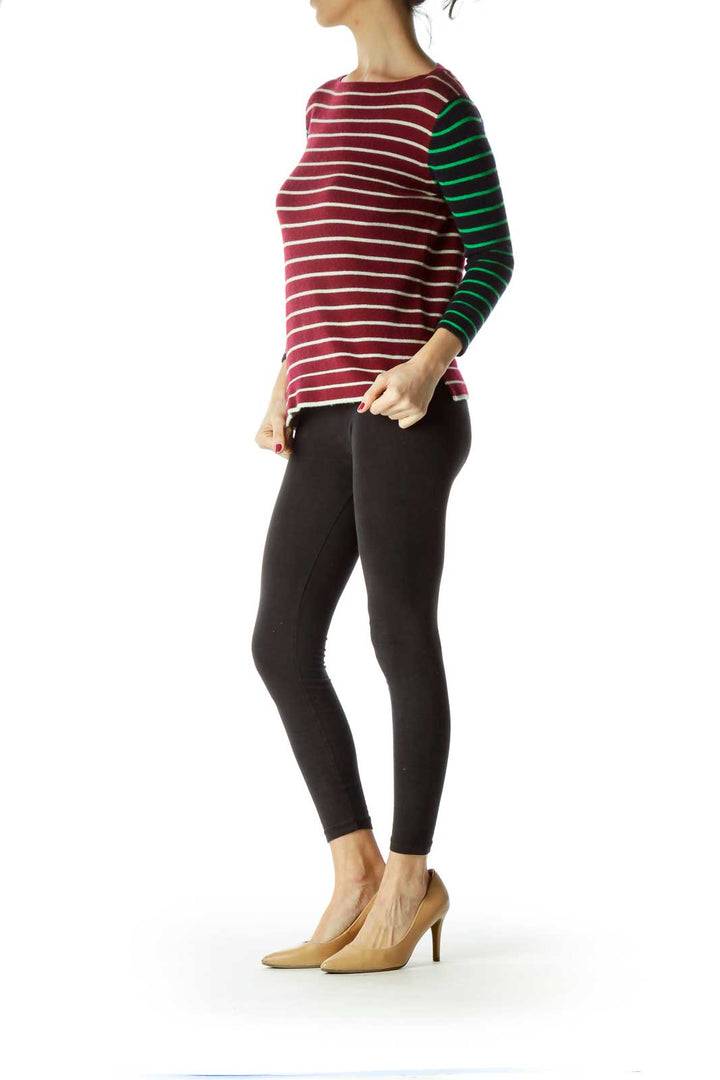 Red Striped Cashmere Sweater