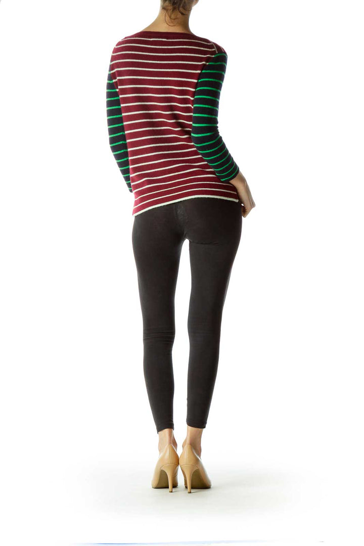 Red Striped Cashmere Sweater