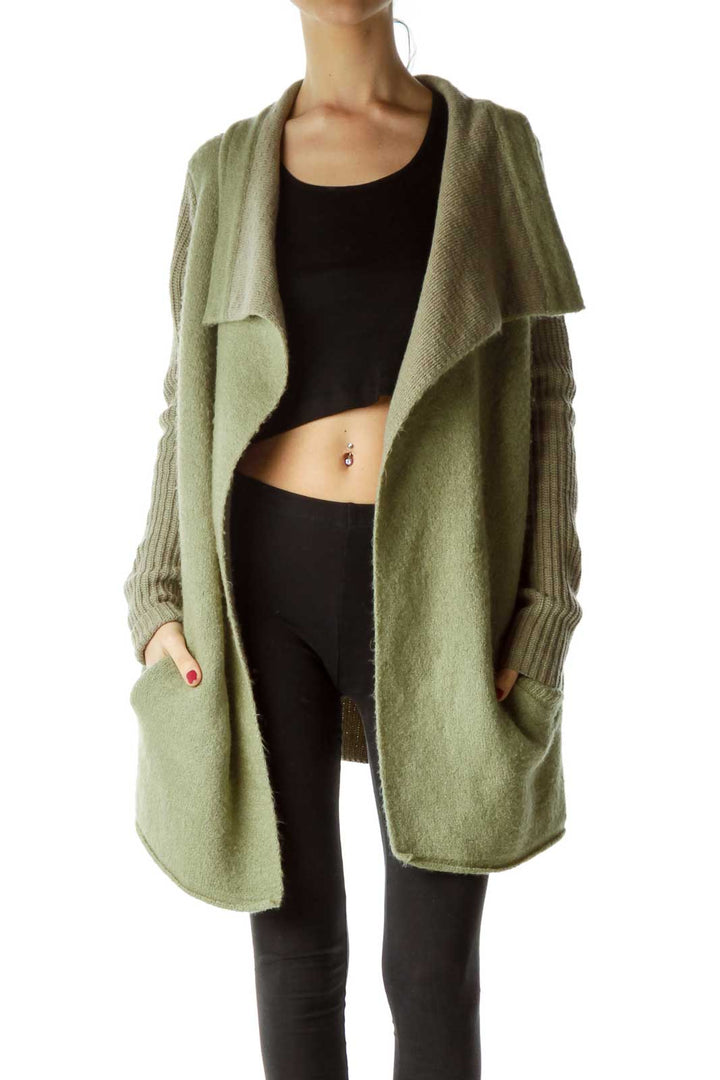 Green Chunky Knit Cardigan