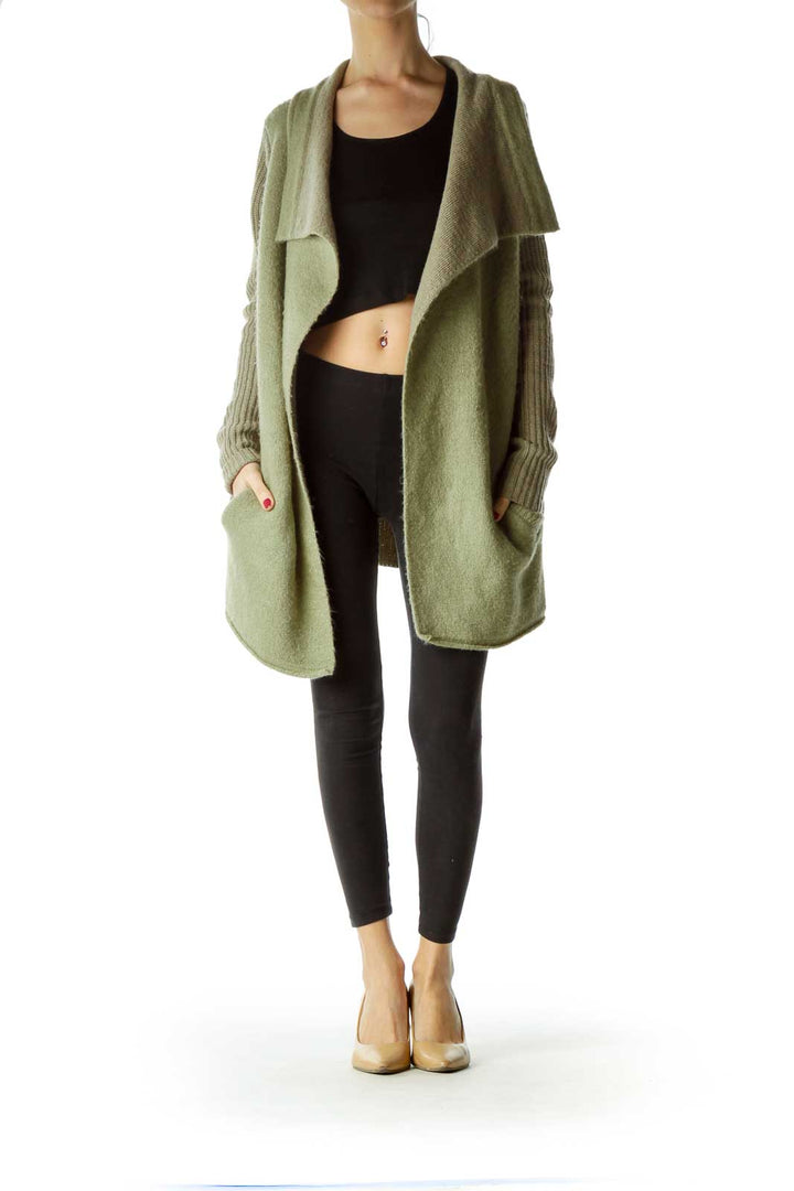Green Chunky Knit Cardigan