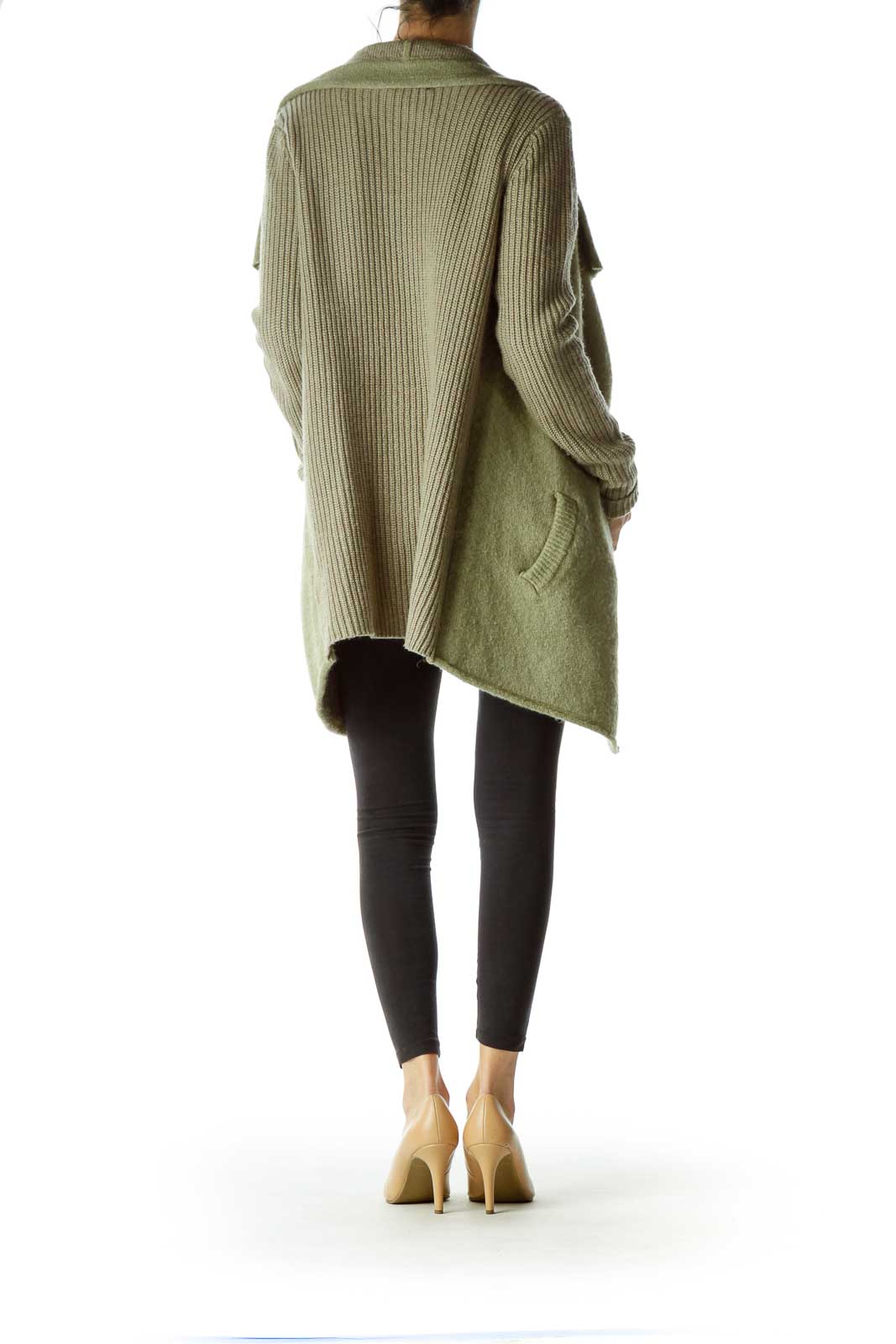 Green Chunky Knit Cardigan