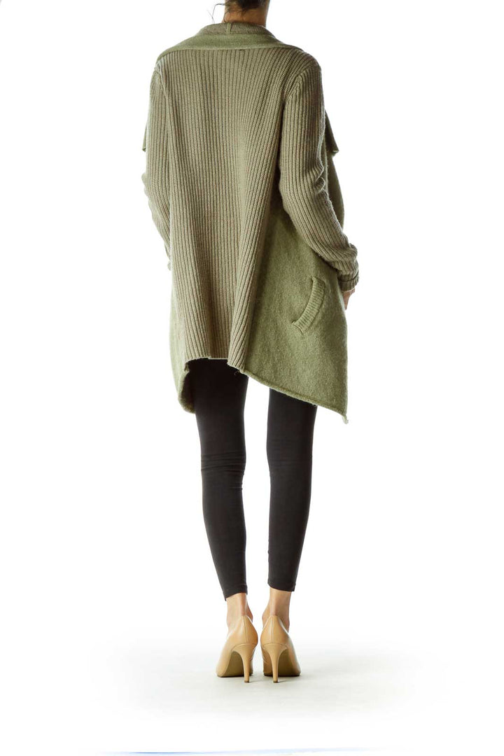 Green Chunky Knit Cardigan