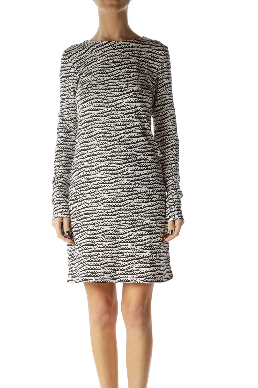 Black Cream Printed Shift Dress Black Cream Printed Shift Dress