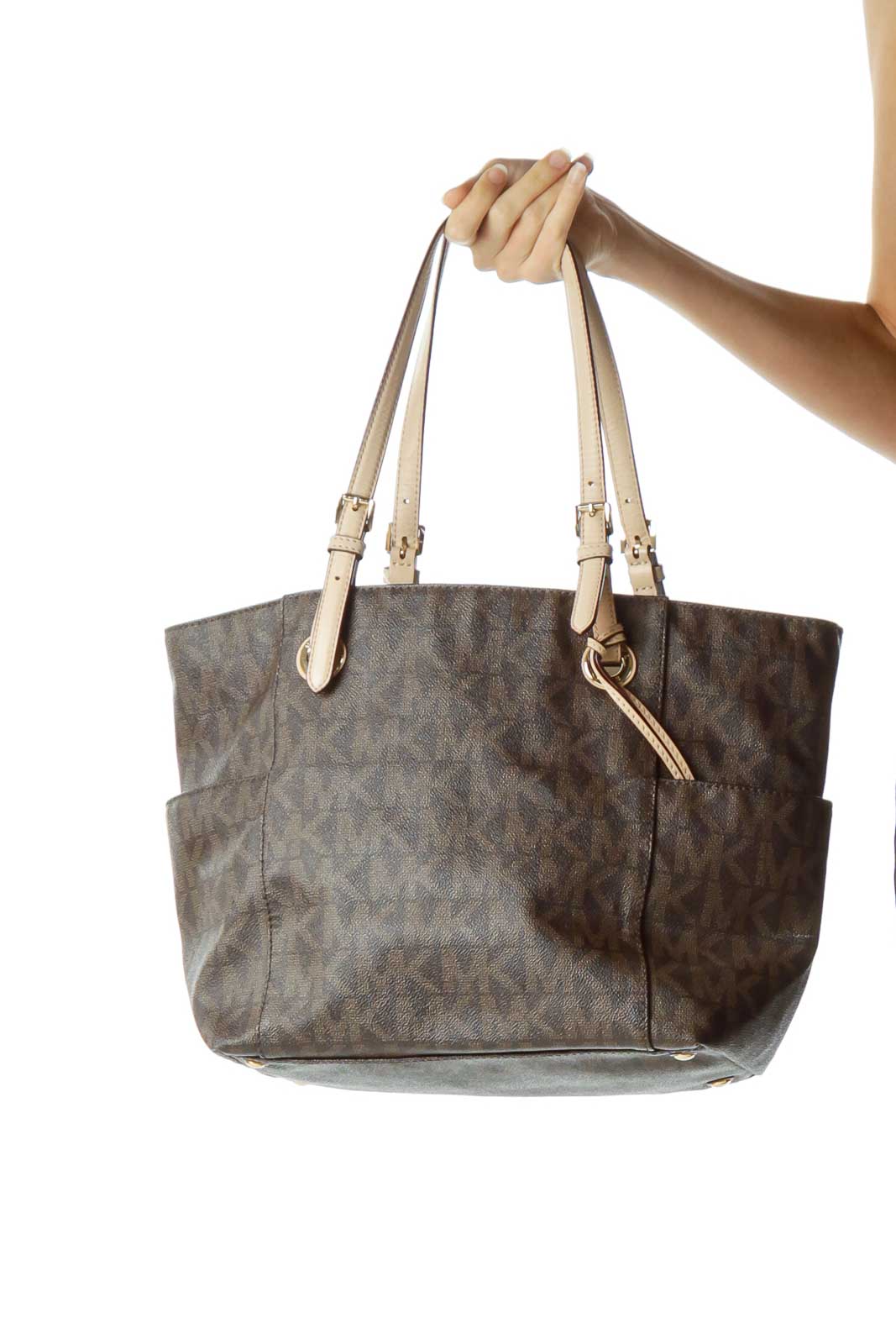 Brown Monogrammed Leather Tote