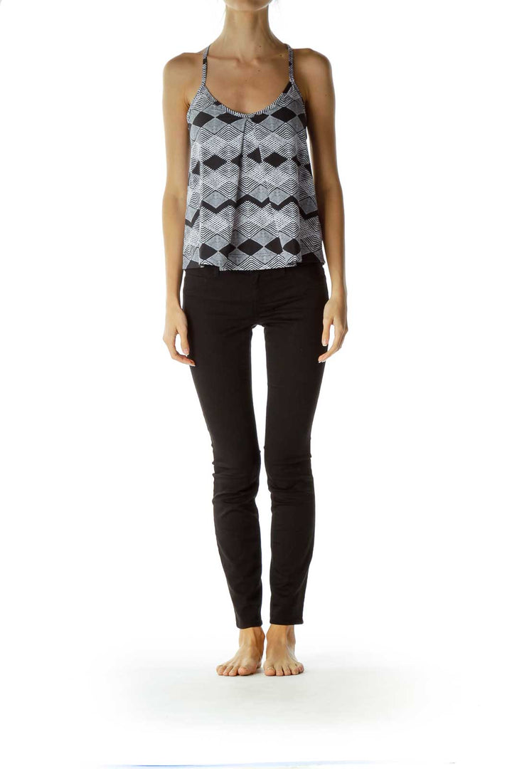Black Print Yoga Tank