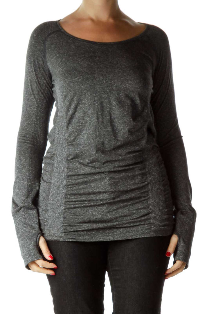Gray Long Sleeve Active Top