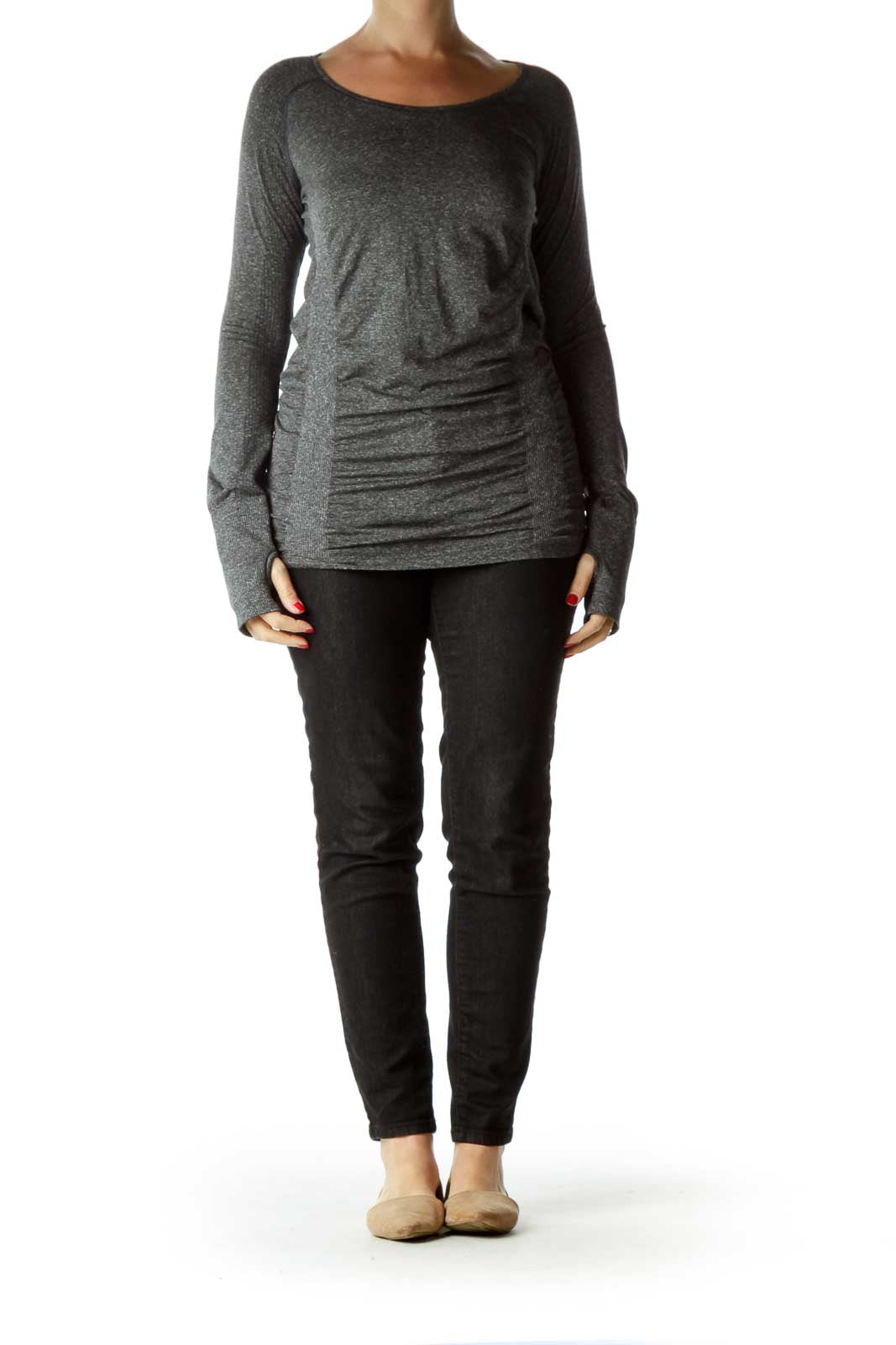 Gray Long Sleeve Active Top