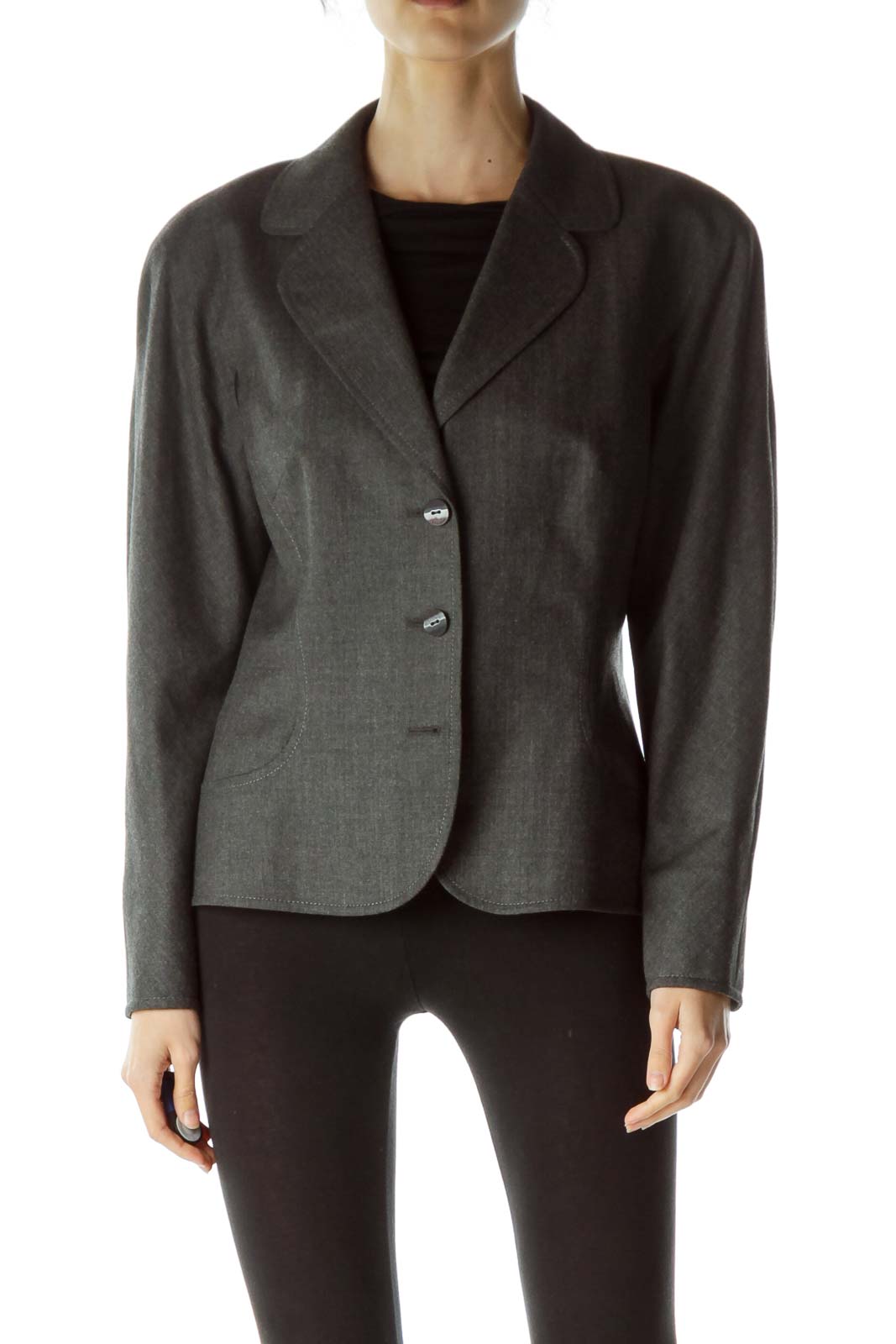 Gray Buttoned Blazer