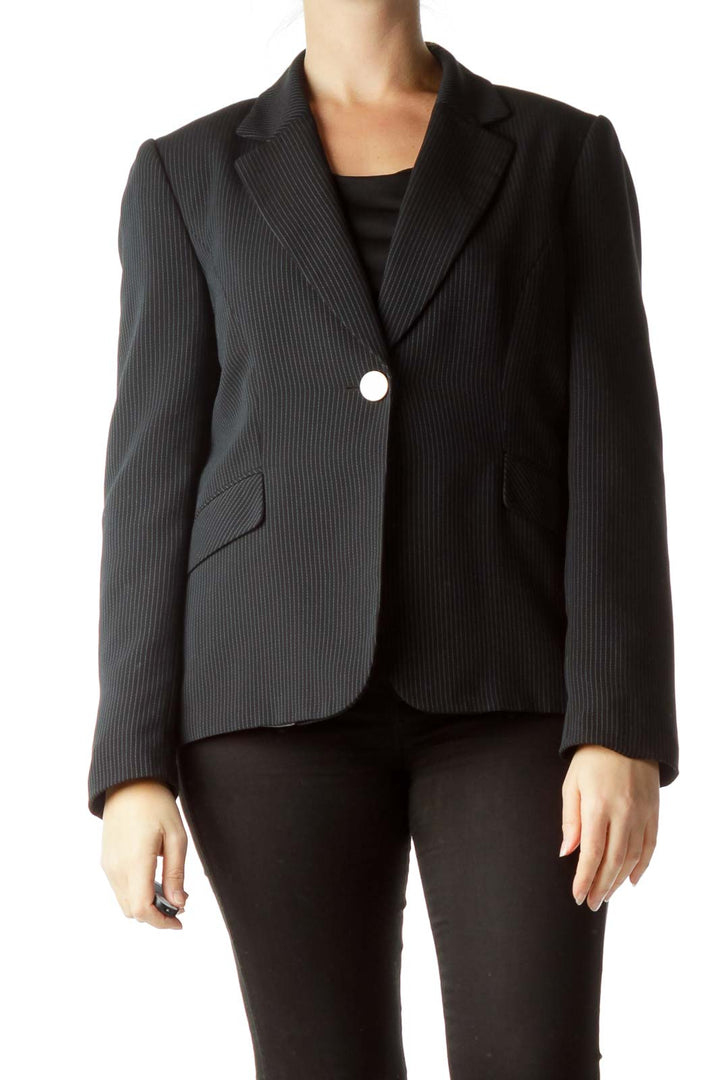 Black White Pinstripe Blazer