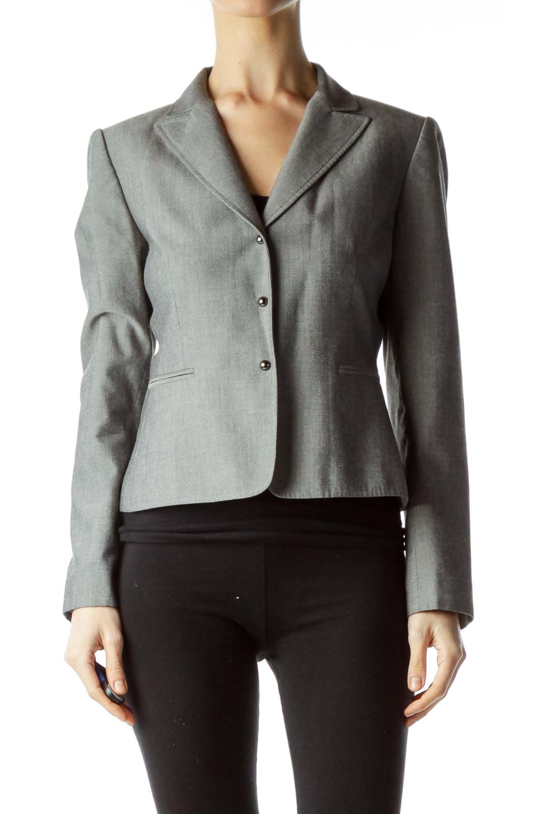 Gray Buttoned Blazer