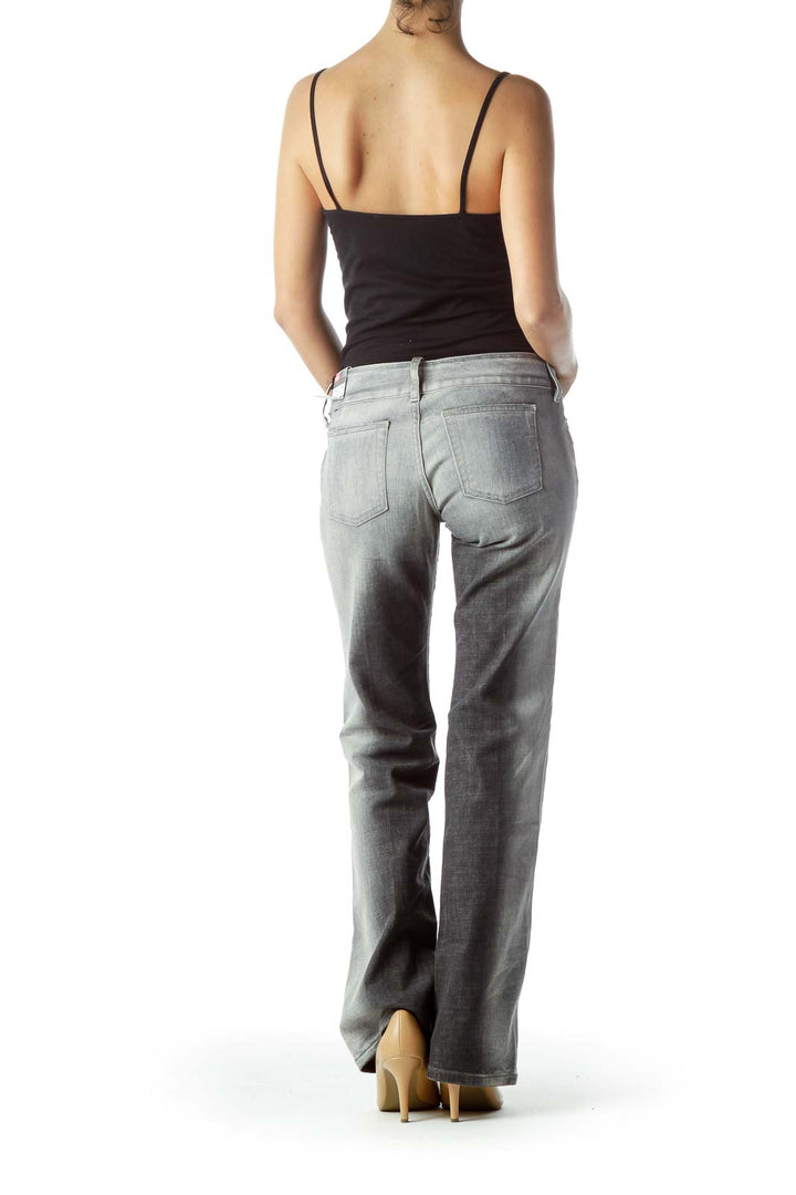Two-Tone Gray Denim Jeans