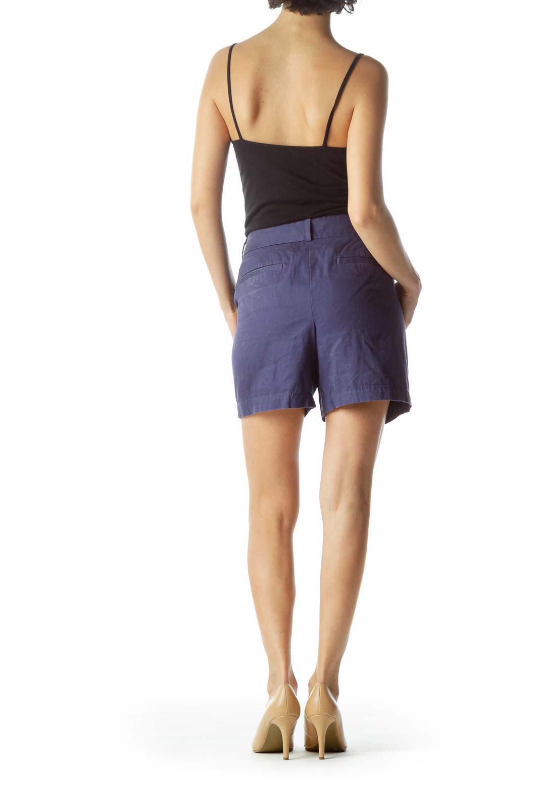 Blue Pocketed Cargo Shorts