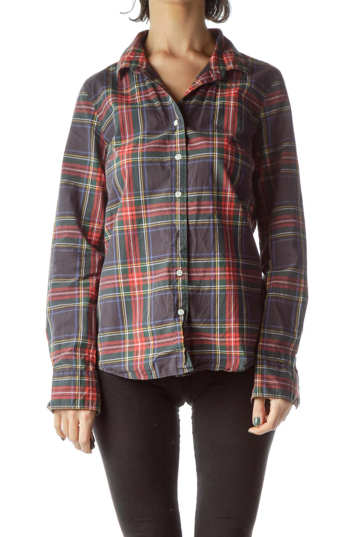 Multicolored Plaid 100% Cotton Shirt