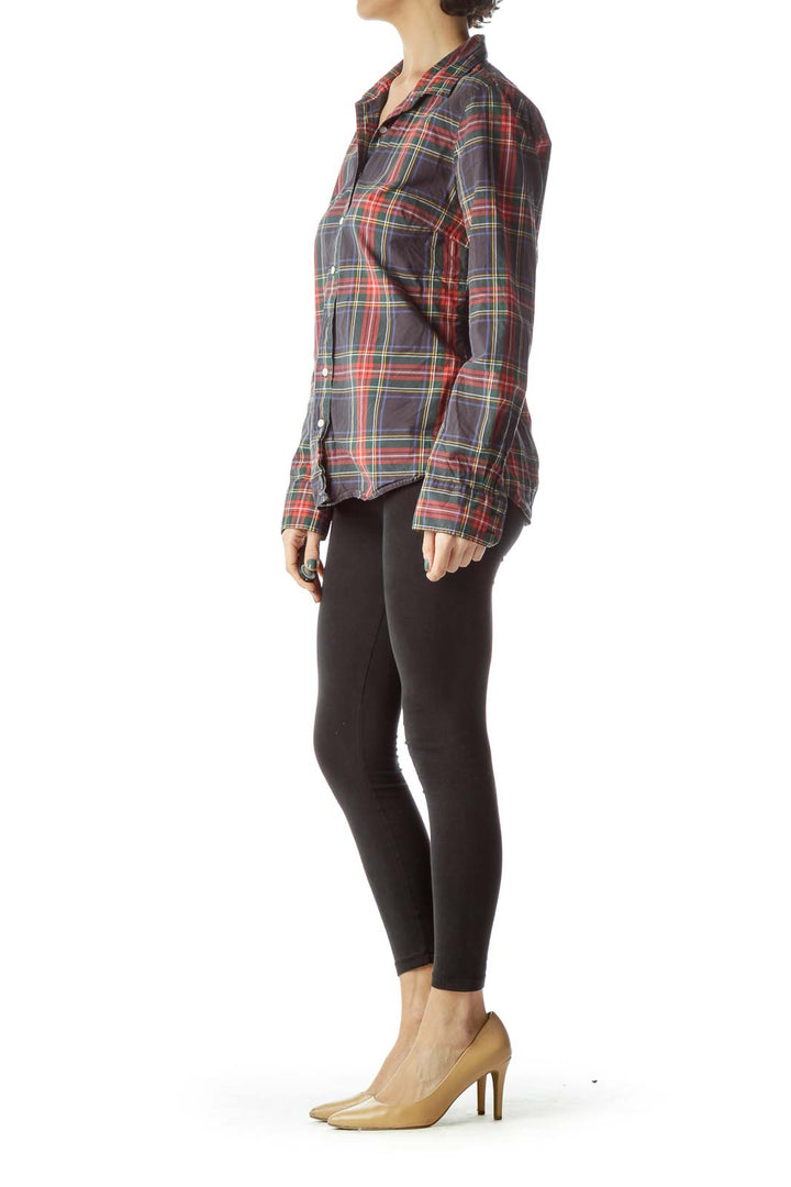 Multicolored Plaid 100% Cotton Shirt