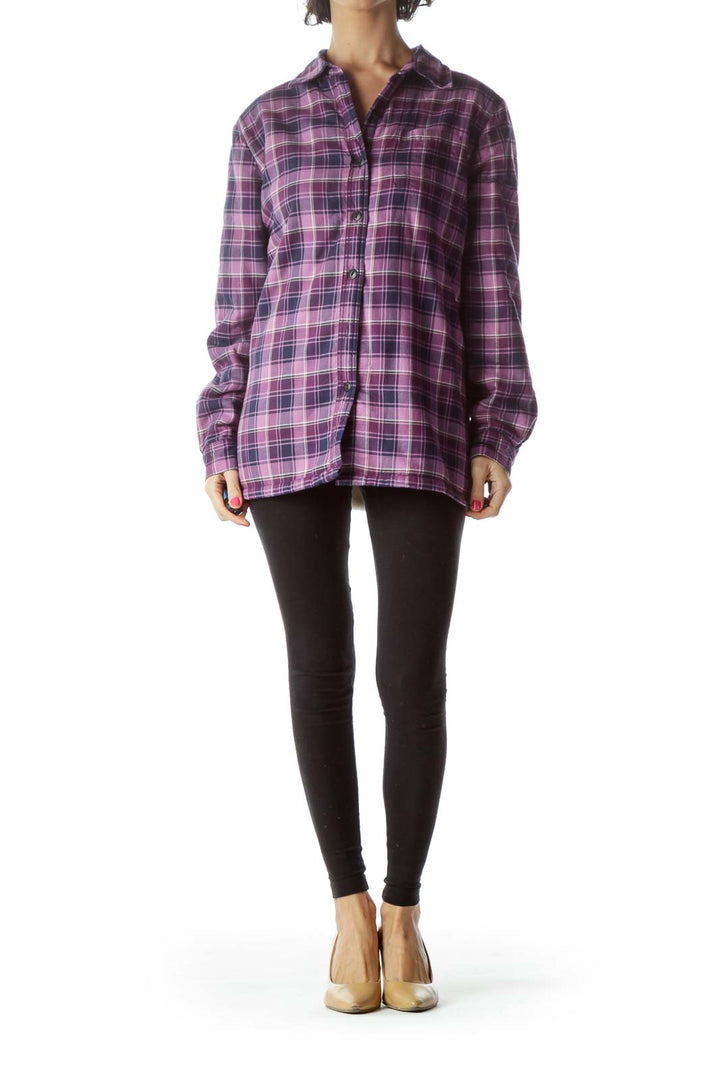 Purple Plaid Padded Jacket