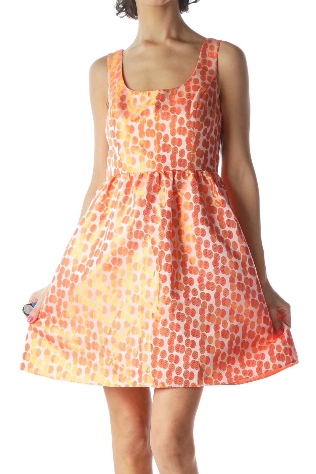 Orange Empire Waist Cocktail Dress