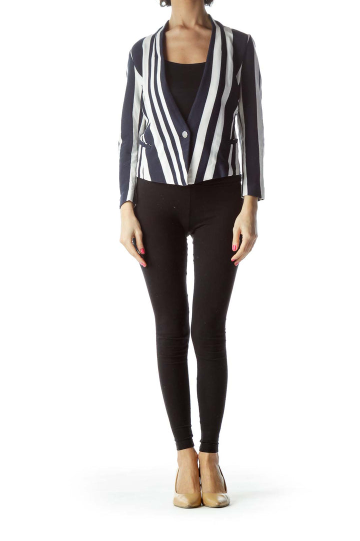 Black White Striped Jacket
