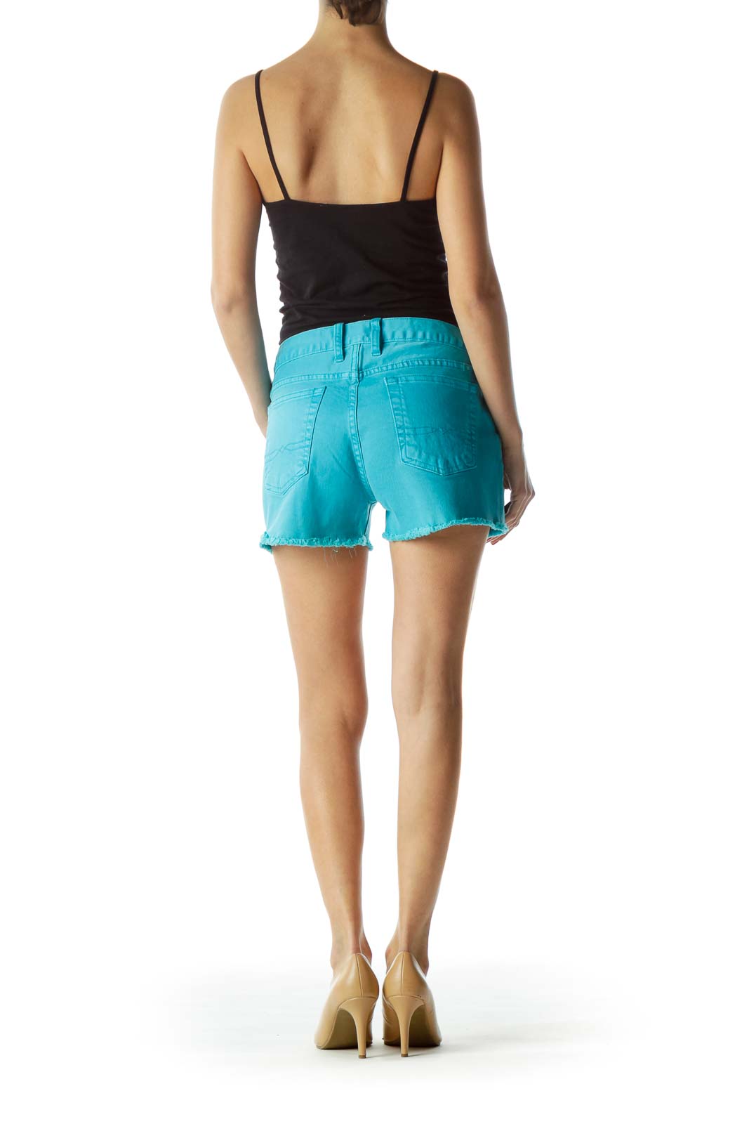 Blue Distressed Shorts