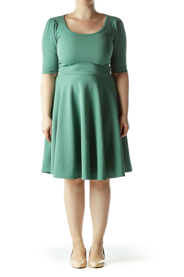 Green Flared Dress