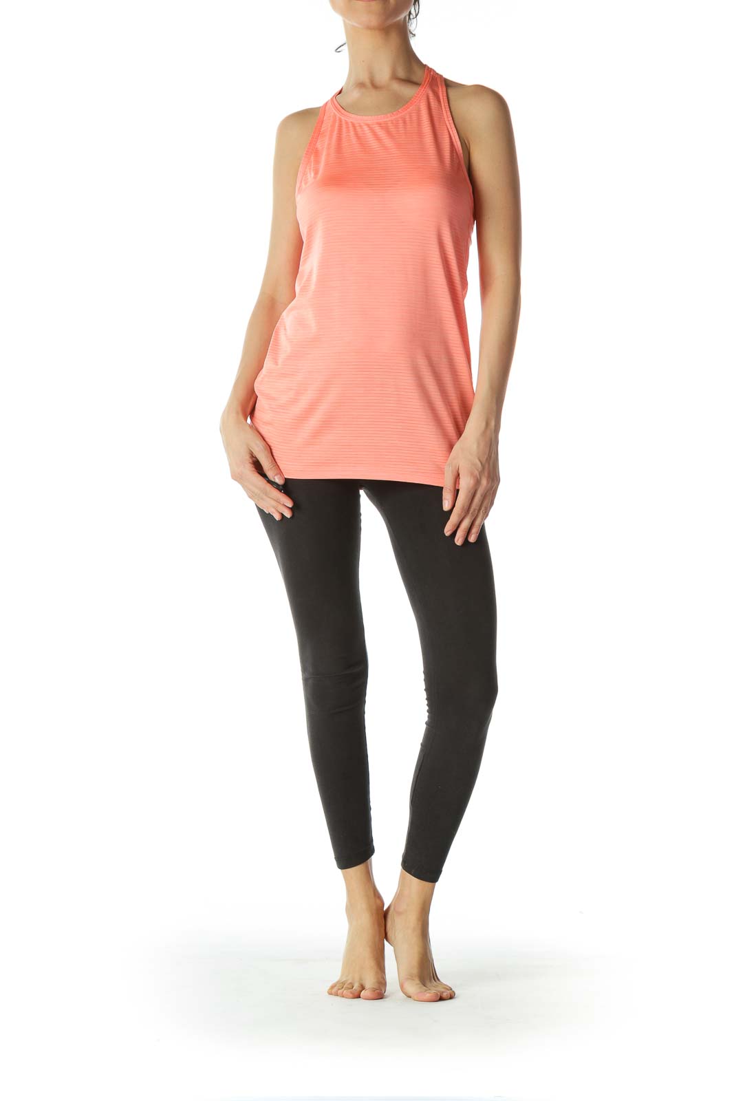 Orange Striped Racerback Yoga Top