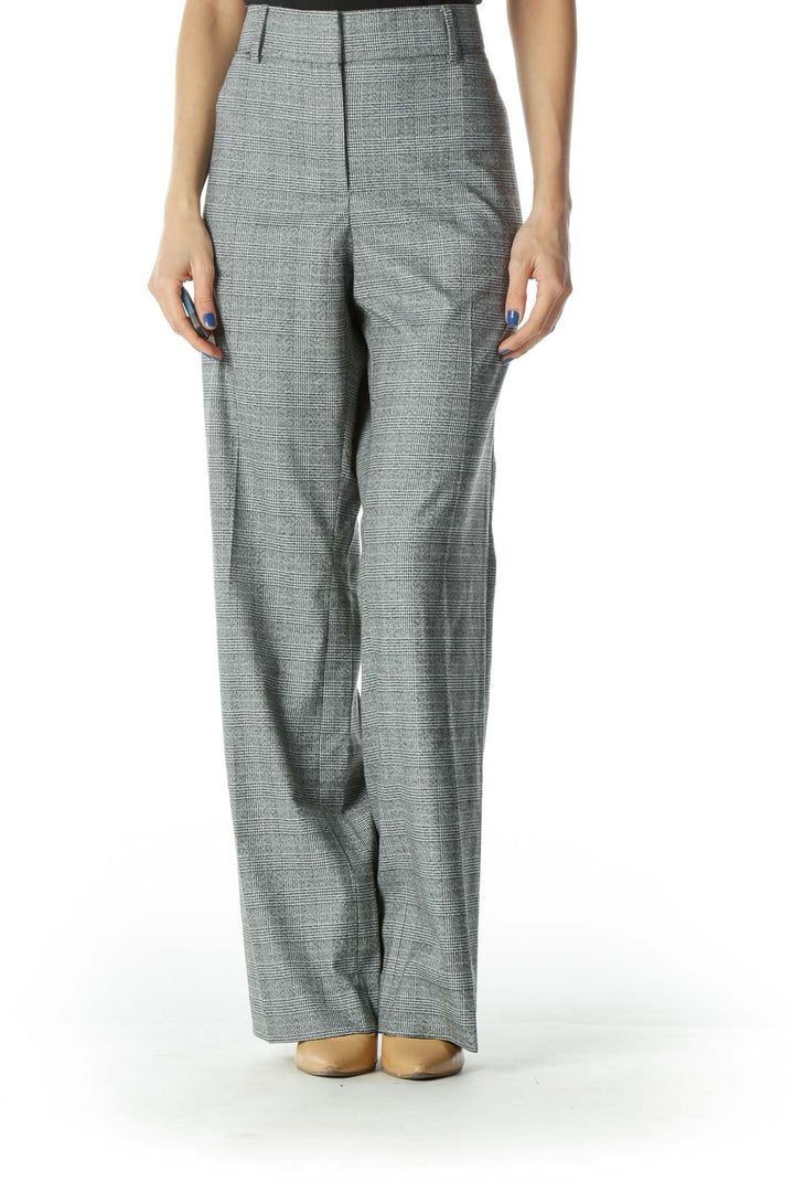 Gray Beige and Black Glen Check Suit Pant