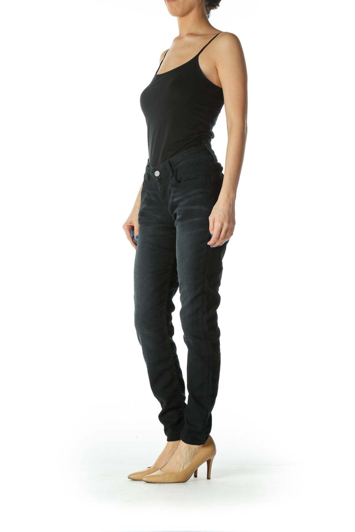 Black Faded Skinny Denim Jean