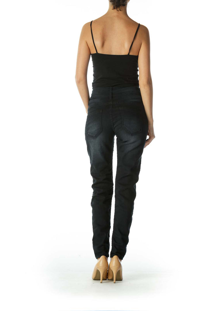 Black Faded Skinny Denim Jean