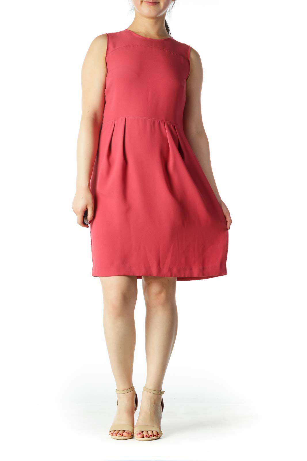 Pink A-Line Sleeveless Dress