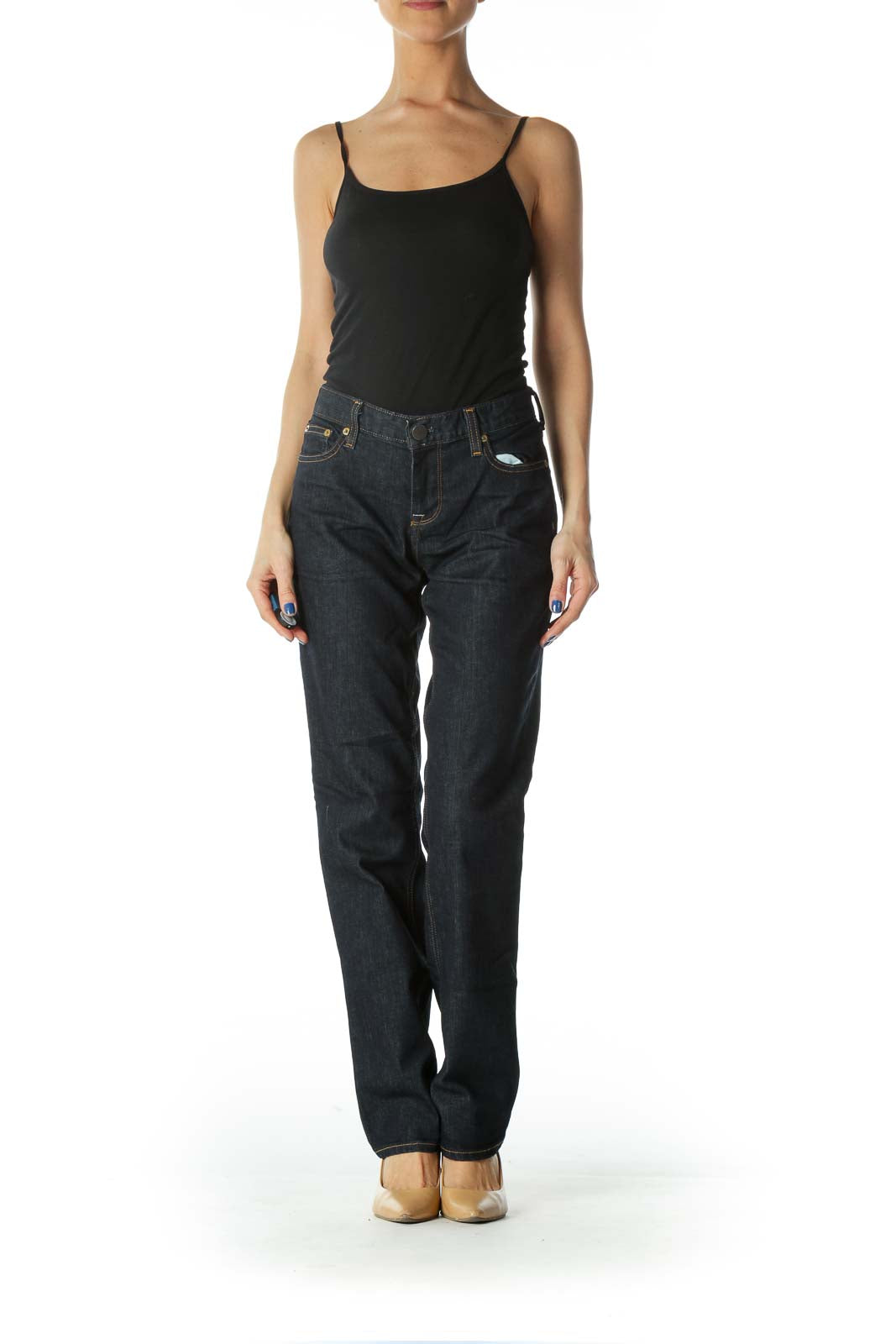 Blue High-Waisted Denim Jean