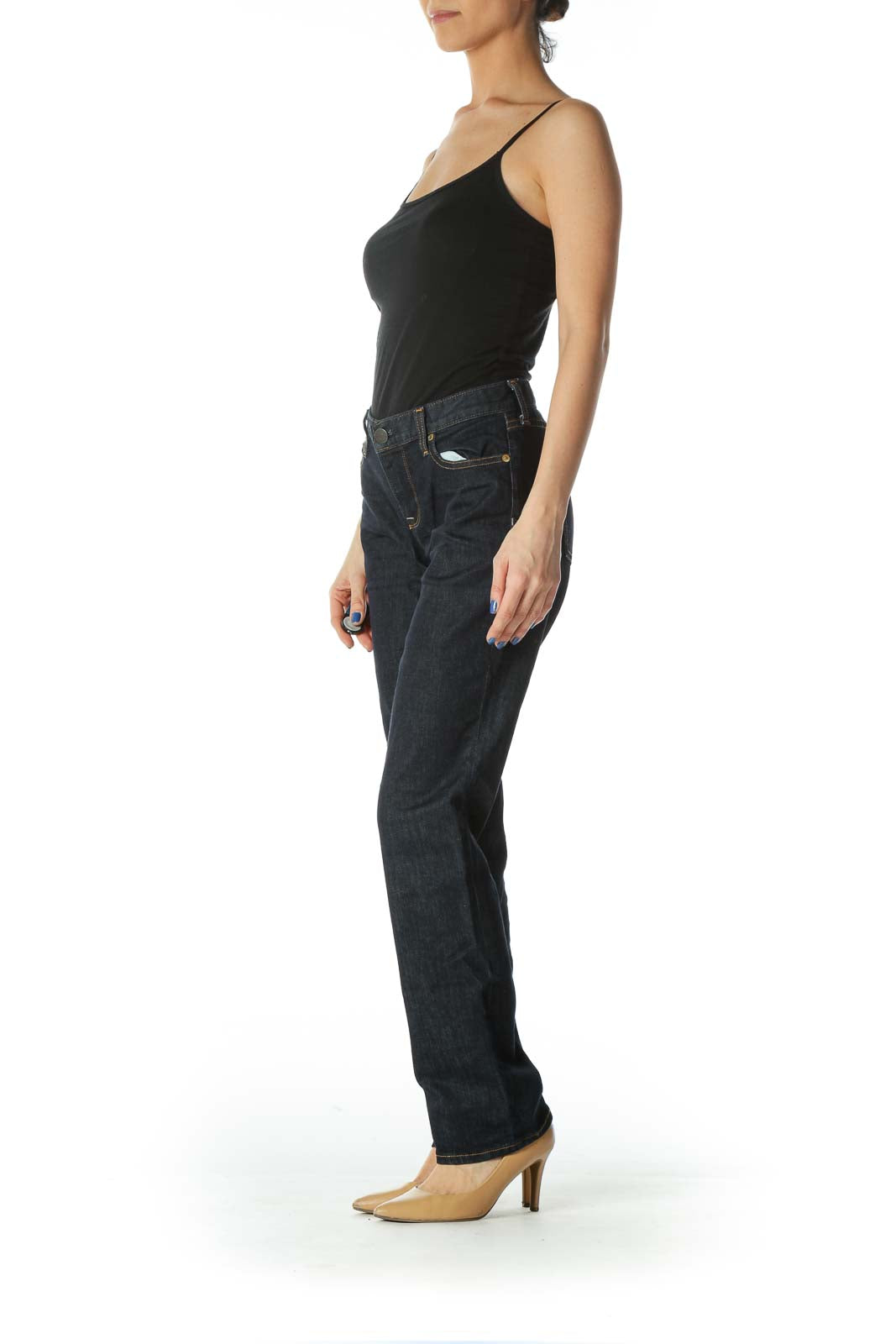 Blue High-Waisted Denim Jean