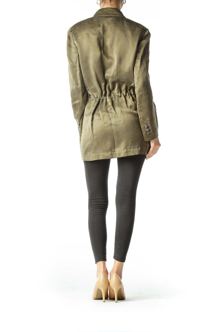 Green Designer Cupro Blazer