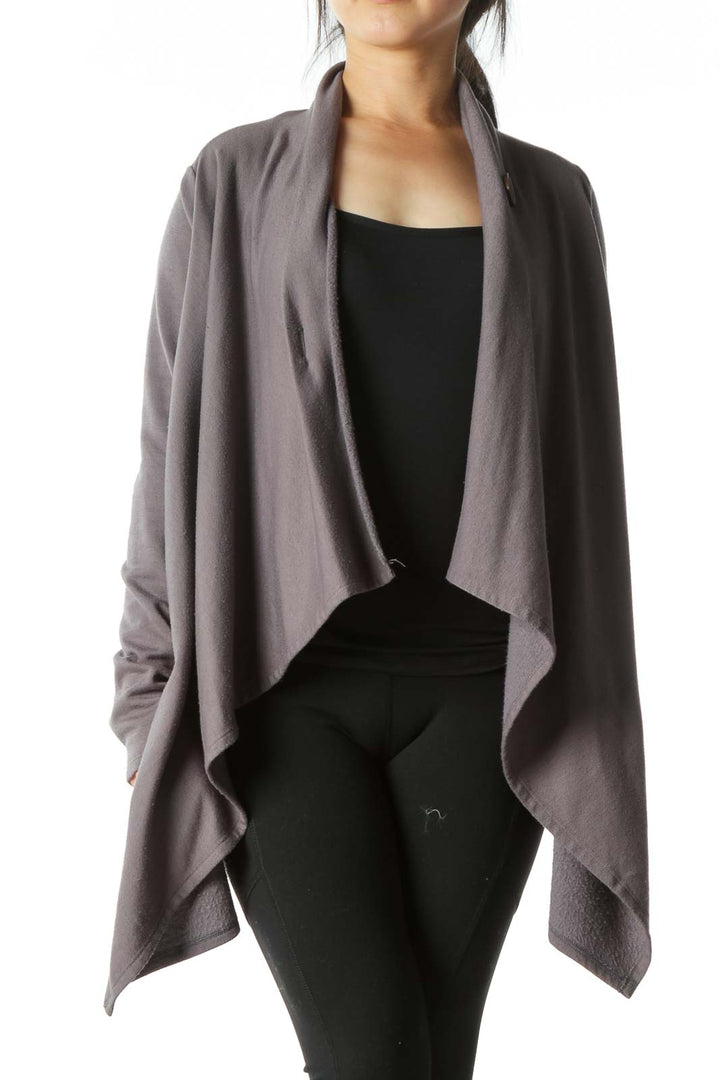 Gray Poncho Loose Jacket