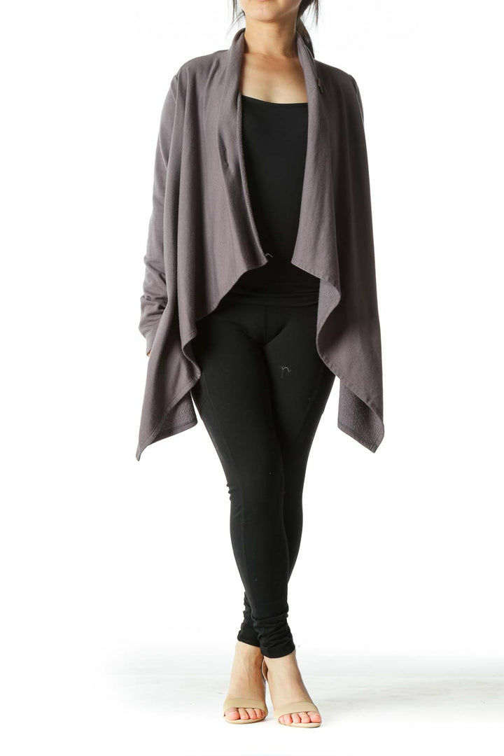 Gray Poncho Loose Jacket