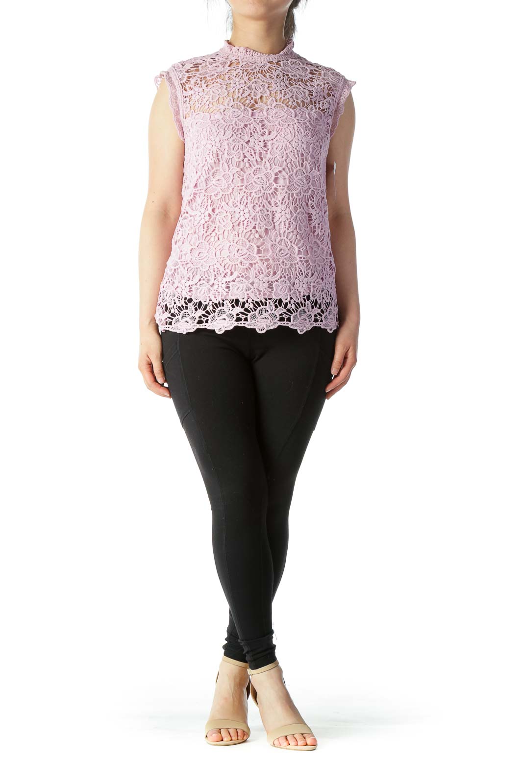 Pink Lace Sleeveless Top