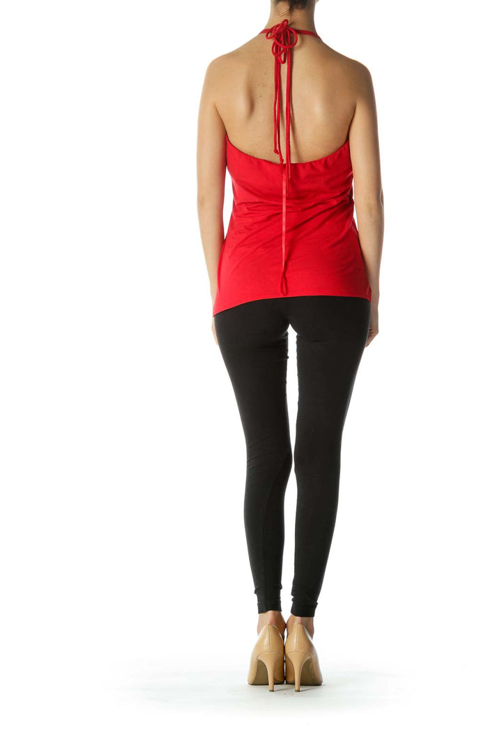 Red Chain Halter Top