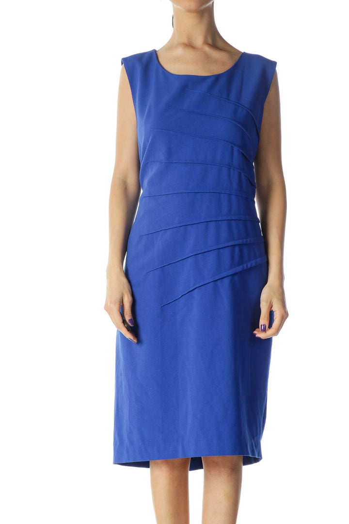 Blue Sheath Work Dress