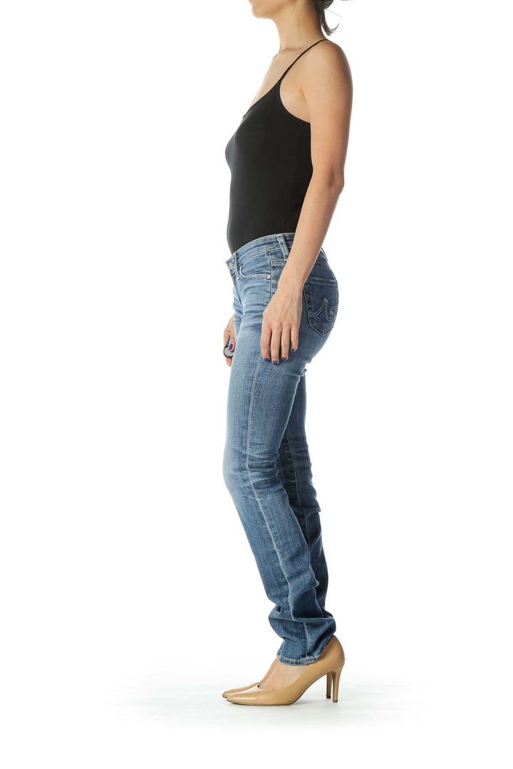 Blue Medium Wash Low Rise Jean