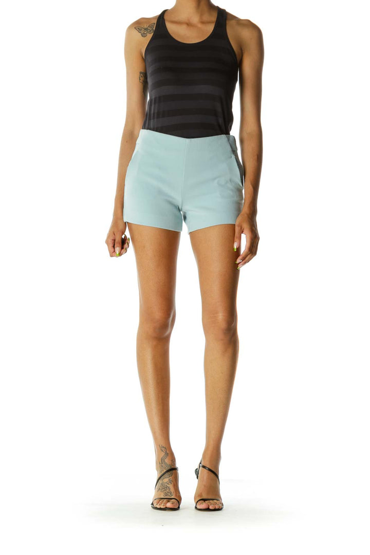 Mint Green High-Waist Shorts
