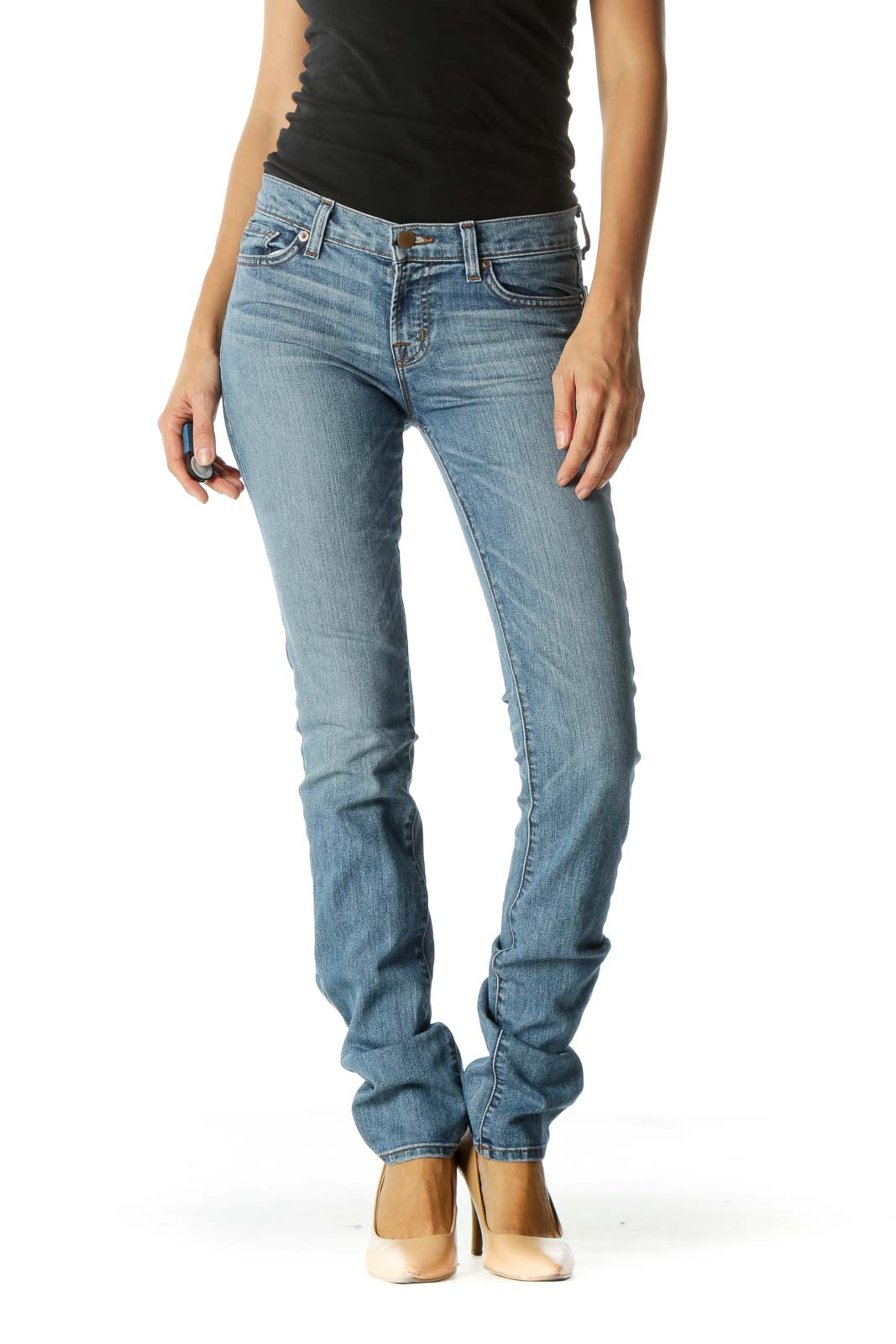 Blue Medium Wash Skinny Jeans