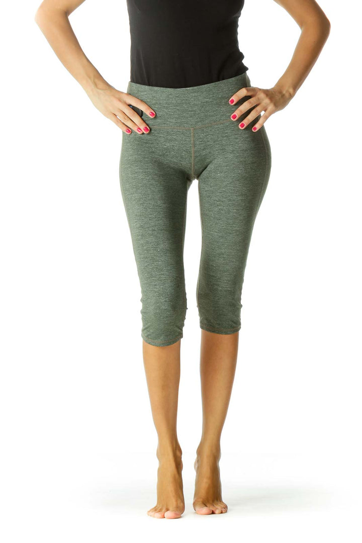 Green Stretch Active Cropped Pants