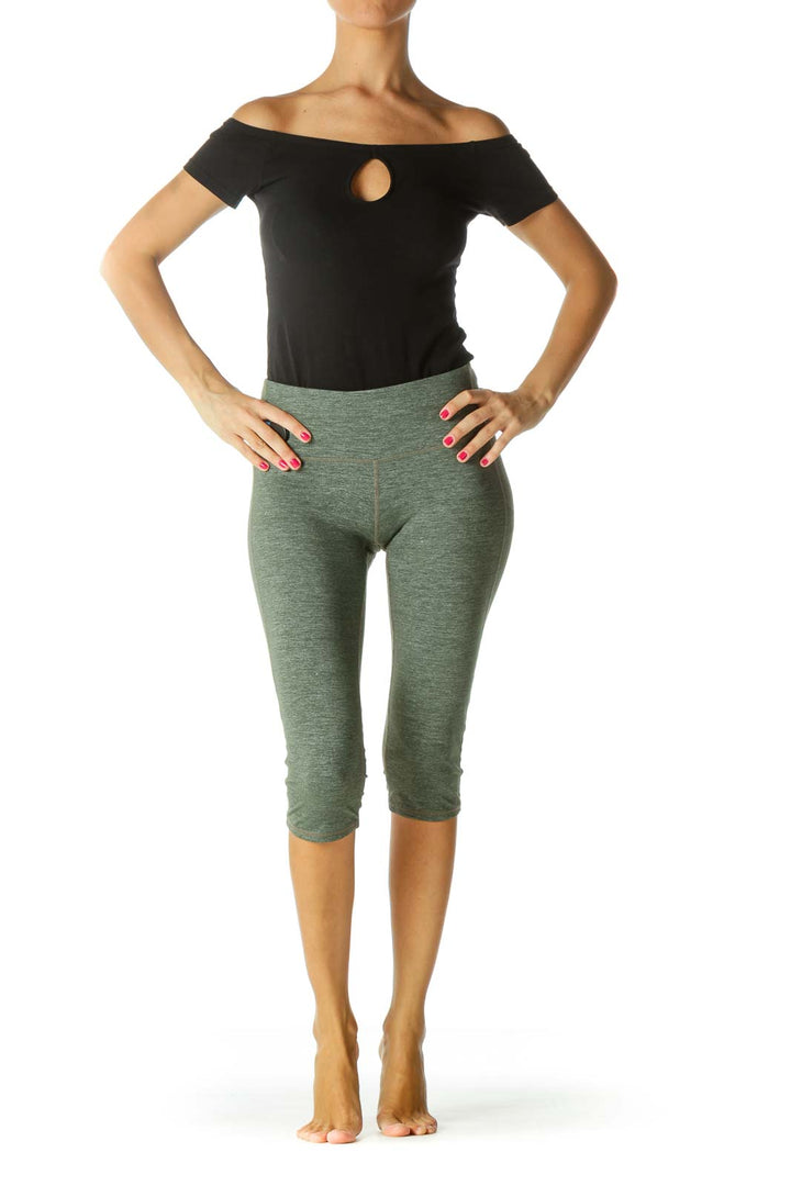 Green Stretch Active Cropped Pants