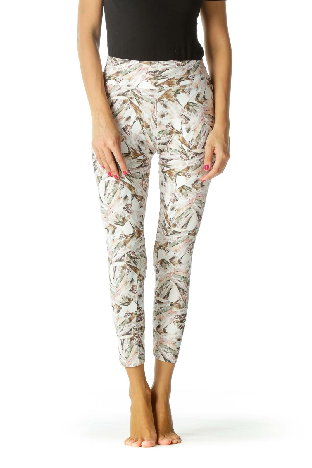 Multicolored Print Low Rise Leggings
