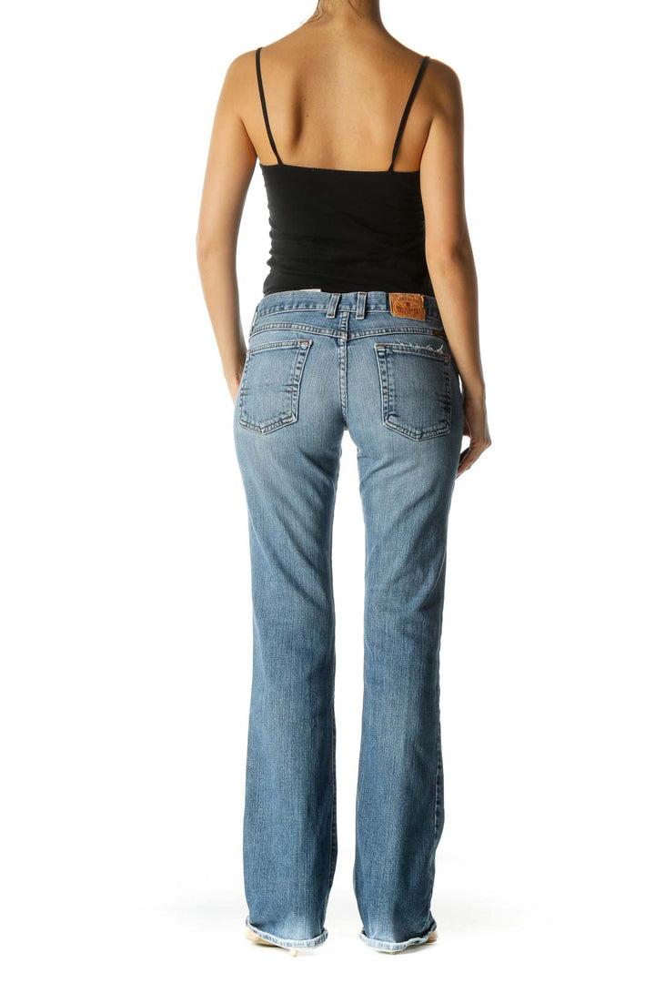 Blue Medium Wash Flared Jeans
