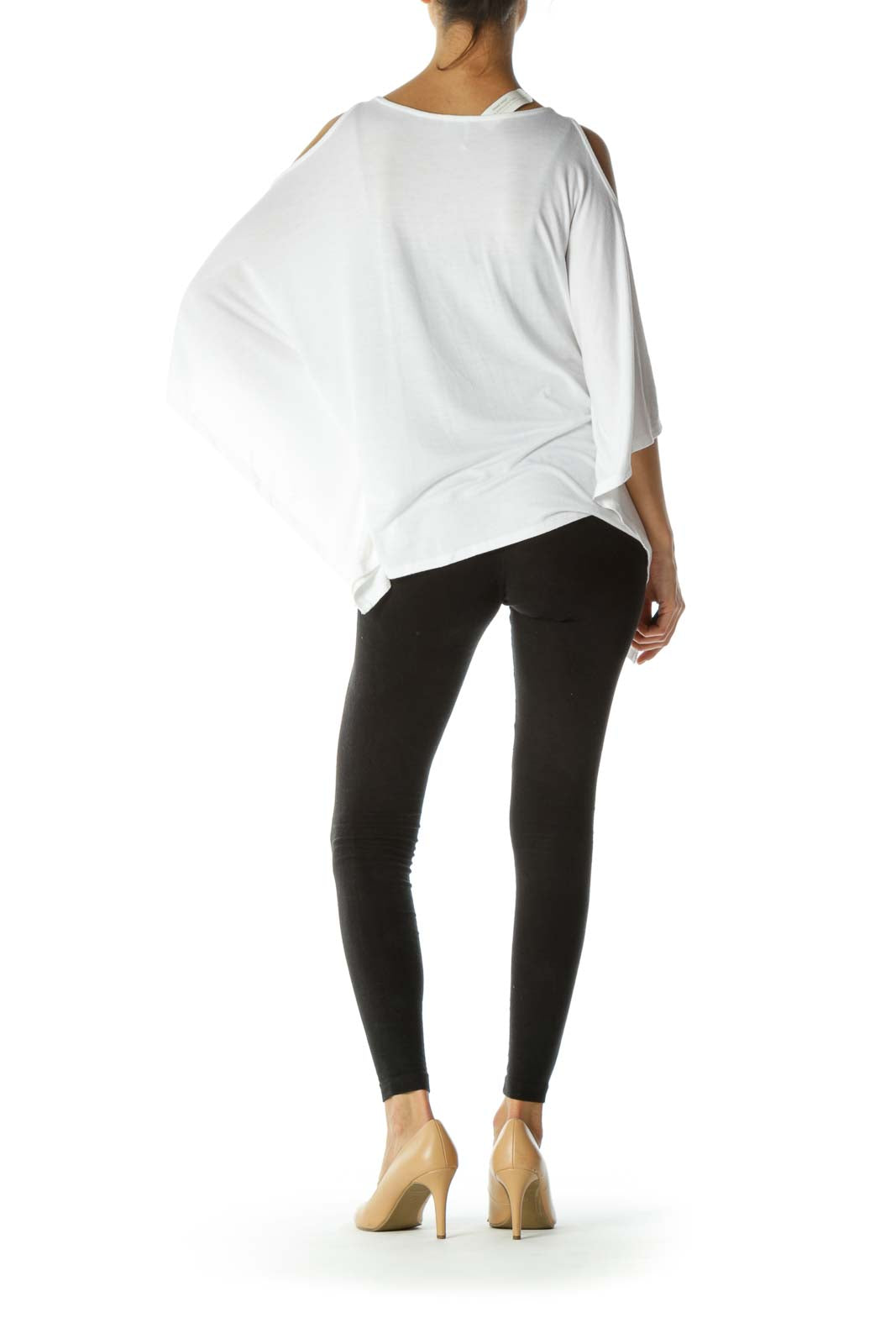 White Oversized Cold Shoulder Shirt