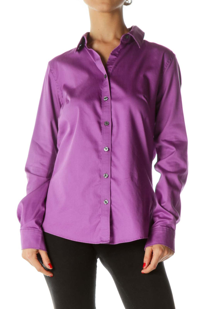 Purple Button-Down Blouse